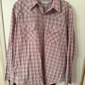 Wrangler Red and White Plaid Casual Shirt